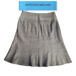 Antonio Melanie Brown Tweed  A-line skirt size 2